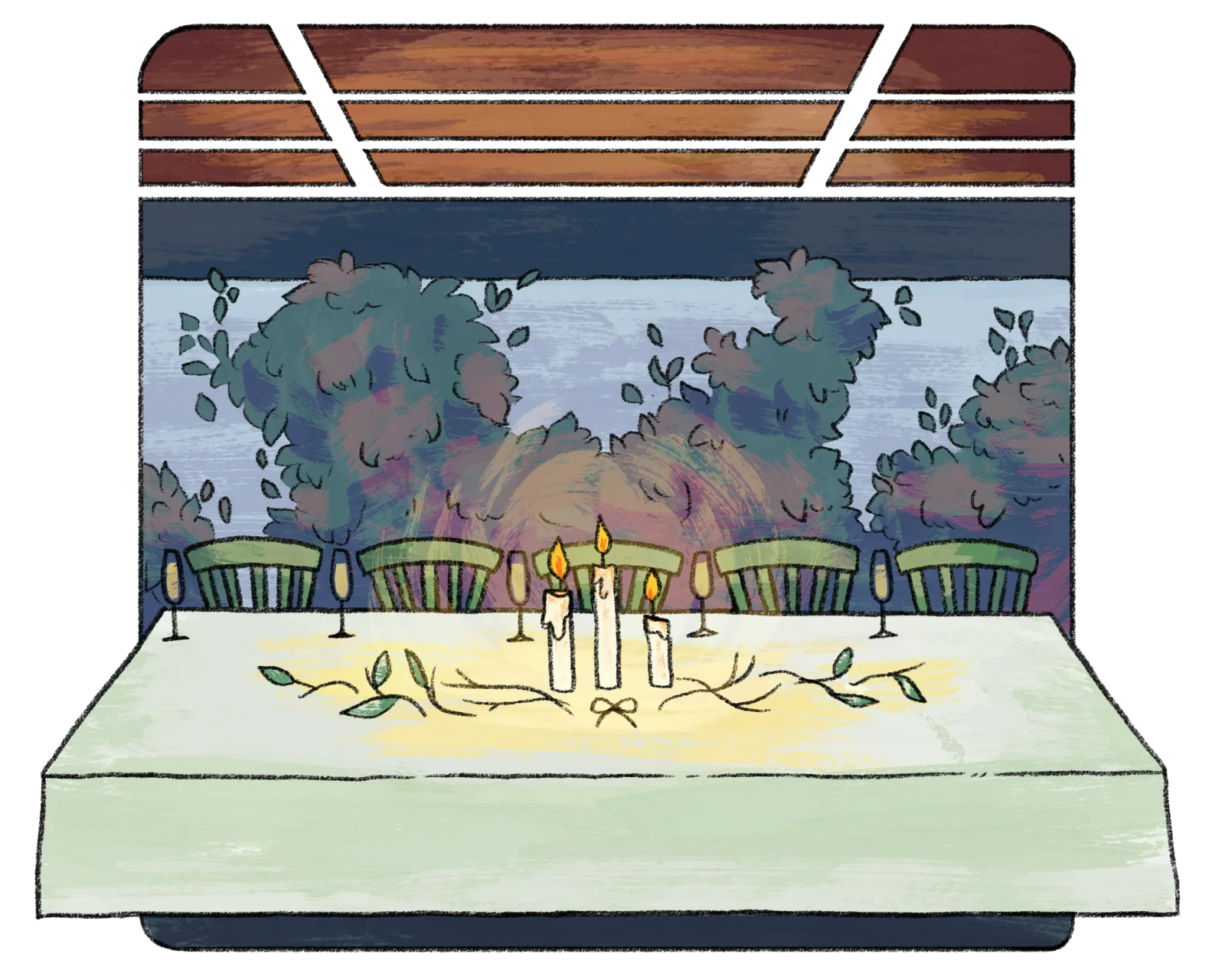Ilustración de la mesa por Celeste