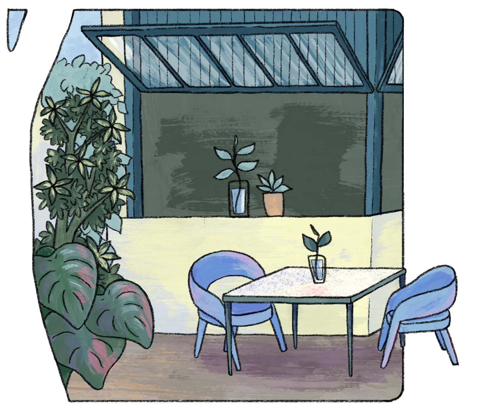 Ilustración de Olinka Cocina por Celeste